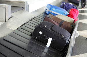 luggage on a conveyor belt