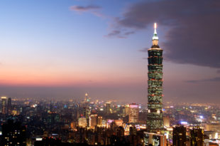 a tall building in Taipei 101