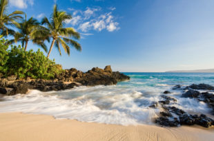 waves crashing on a beach