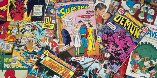 a group of comic books