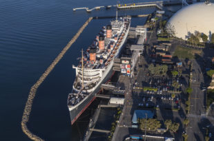 a large ship in a harbor