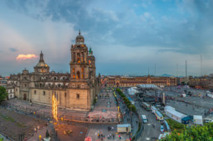 Zocalo square and Metropolitan cathedral of Mexico city