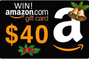 a black and white gift card with a gold bell and holly